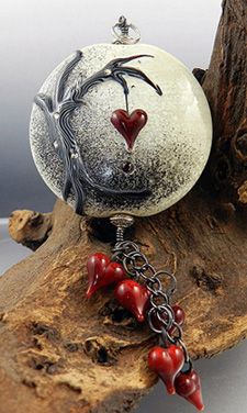 "Heart Tree" by me:) Tree Handmade, 3 Hearts, Painted Christmas Ornaments, Focal Beads, Heart Tree, Polymer Clay Art, Lampwork Glass Beads, The Chicken, Handmade Pendant