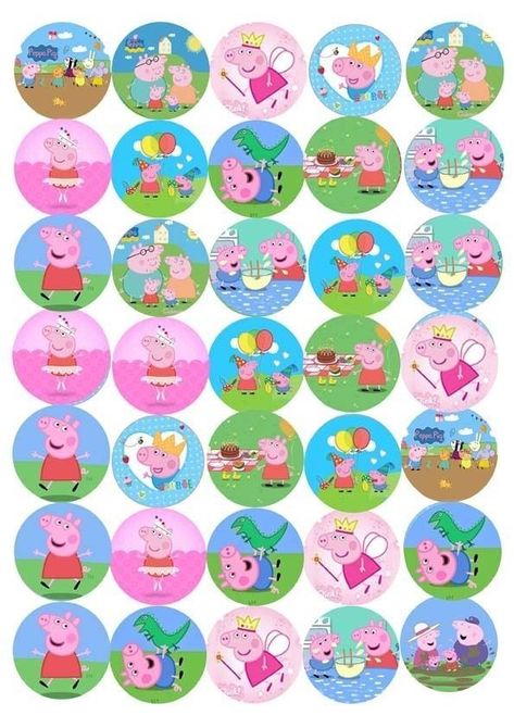 Tortas Peppa Pig, Peppa Pig Printables, Pippa Pig, Bolo Da Peppa Pig, Peppa Pig Stickers, Peppa Pig Party Decorations, Peppa Pig Cupcakes, Peppa Pig Teddy, Peppa Pig Birthday Party Decorations