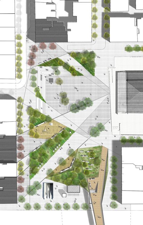 plans Villa Architecture, Landscape Architecture Plan, Plaza Design, Urban Landscape Design, Public Space Design, Proposal Design, Plans Architecture, Public Square, Renzo Piano