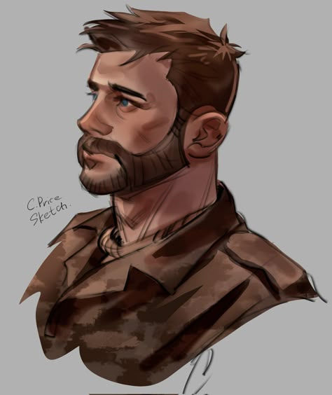 Call Of Duty Comic Art, Soap Drawing Cod, Cod Price Fanart, Modern Warfare 2 Fanart, Captain John Price Fan Art, Mw2 Price, John Price Mw2 Fanart, Cod Oc Male, Keegan Cod Fanart