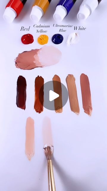 How To Make Skin Colour, How To Make Skin Color Paint, Paint Colour Mixing, Skin Color Paint, Skin Tone Colors, Portrait Painting Tutorial, Color Mixing Chart Acrylic, Mixing Paint Colors, Color Mixing Chart