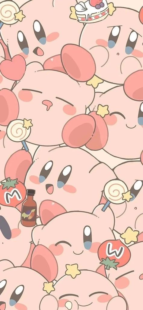 Kirby Character, Kirby Art, Images Kawaii, Iphone Wallpaper Kawaii, Hello Kitty Iphone Wallpaper, Cute Simple Wallpapers, Dessin Adorable, Cute Patterns Wallpaper, Pretty Wallpaper Iphone