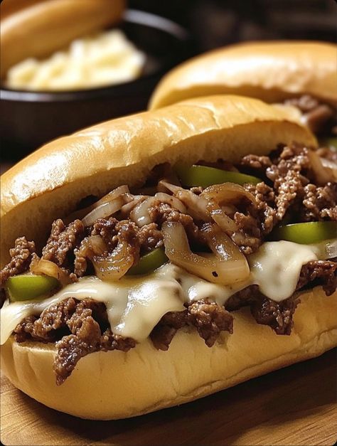 Philly Sloppy Joes, Meatball Stew Recipe, Can Soup Recipe, Cheesesteak Sloppy Joes, Rouladen Recipe, Philly Cheesesteak Sloppy Joes, Pumpkin Cream Cheese Bread, Chicken Cheesesteak, Sloppy Joe Recipe