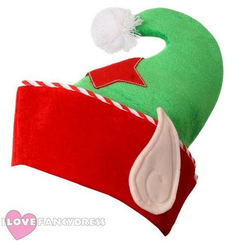 Elf Hat With Ears, Christmas Fancy Dress, Hat With Ears, Santa Helper, Elf Hat, Fancy Dress Costume, Dress Costume, Fancy Dress, Costume Accessories