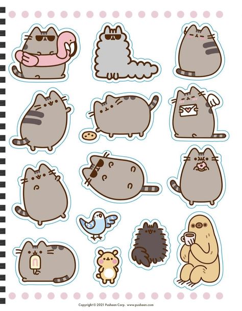 Pusheen Stickers Printable, Pusheen Stickers, Membentuk Alis, Simons Cat, Pusheen Cat, Nyan Cat, Cat Character, Blind Bags, Planner Organization