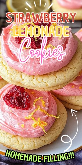 Strawberry Lemonade Cookies Strawberry Lemonade Cookies, Lemonade Cookies, Soft Cookies, Summer Picnics, Homemade Lemonade, Classic Cookies, Soft Cookie, Strawberry Lemonade, Chewy Cookie