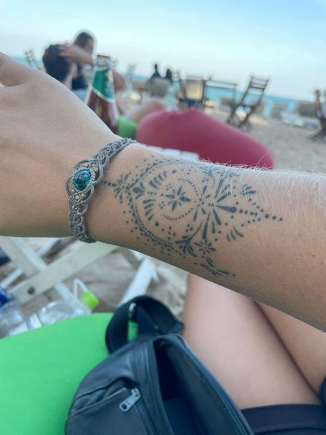 Wrist And Arm Tattoos, Blue Ink Tattoo Healed, Spanish Art Tattoo, Women Bracelet Tattoo, Front Of Shin Tattoos For Women, Light Hand Tattoos, Apathy Tattoo, Hip Tattoos Women Symmetrical, Ankle To Foot Tattoos For Women