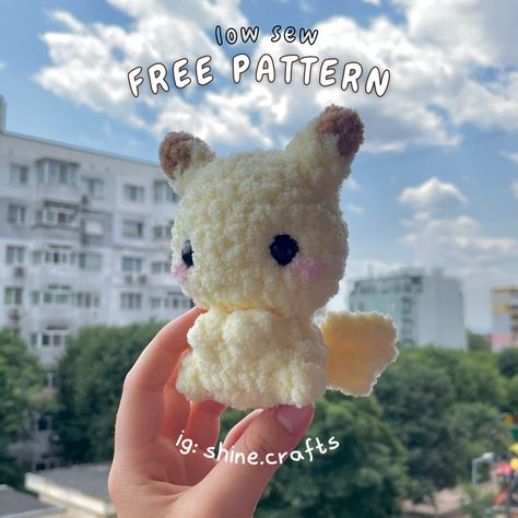 Low Sew Pikachu free crochet PDF PATTERN - Shine Crafts's Ko-fi Shop - Ko-fi ❤️ Where creators get support from fans through donations, memberships, shop sales and more! The original 'Buy Me a Coffee' Page. Pikachu Crochet, Pokemon Crochet Pattern, Bee Crochet, Easy Crochet Animals, Crocheted Toys, Quick Crochet Patterns, Crochet Baby Toys, Crochet Animals Free Patterns, Crochet Design Pattern