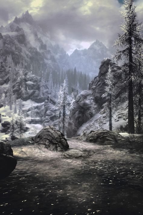 Skyrim Landscape, Skyrim Aesthetic, Skyrim Wallpaper, Witch Forest, Elder Scrolls Oblivion, Skyrim Funny, Skyrim Elder Scrolls, Skyrim Art, Games Aesthetic