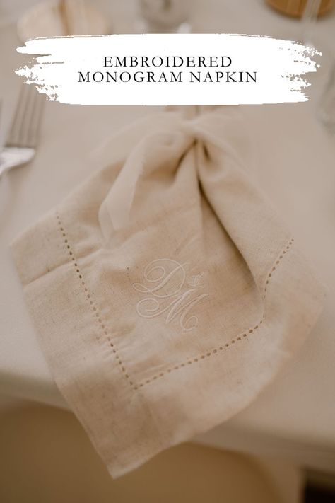 Embroidered wedding monogram napkin Top Table Wedding, Table Wedding Decor, Monogrammed Wedding Napkins, Wedding Napkin, Monogrammed Napkins, Wedding Initials, Wedding Logo, Embroidered Napkins, Wedding Activities