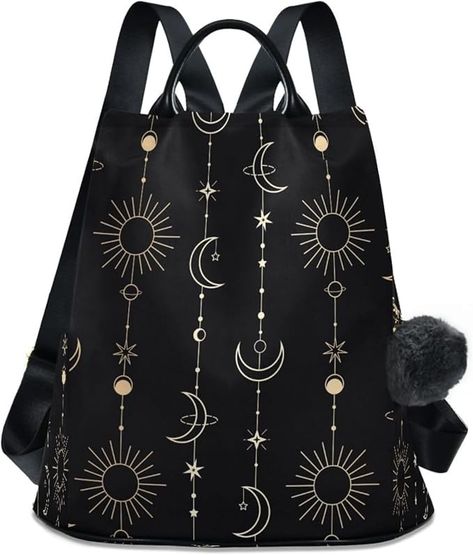 Mnsruu Sun Moon Stars Witch Anti-Theft Backpack for Women Fashion Purse Bag Travel Shoulder Bag Rucksack School Back Pack : Amazon.co.uk: Fashion Anti Theft Backpack, Backpack For Women, Sun Moon Stars, Purse Styles, Moon Stars, Anti Theft, Bag Travel, Uk Fashion, Purse Bag