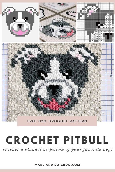 Crochet Pitbull Sweater Free Pattern, C2c Crochet Dog Pattern Free, Crochet Staffy Dog Free Pattern, Pitbull Crochet Pattern Free, Crochet Pitbull Pattern, Crochet Pitbull Pattern Free, Crochet Pitbull, Graphgan Patterns, Corner To Corner Crochet Pattern