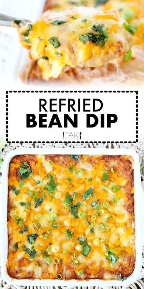 Ultimate Bean Dip, Bean Dip With Cream Cheese, Recipe With Refried Beans, Bean Dip Recipes Refried, Hot Bean Dip, Canned Refried Beans, Easy Bean Dip, Refried Bean Dip, Bean Dip Recipe