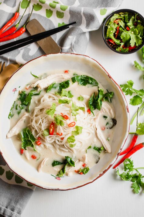 Instant Pot Thai Coconut Lime Chicken Soup with Noodles - A fragrant, warm, fresh and zesty soup that is insanely delicious and super good for you! Start with a whole chicken, fragrant herbs and spices, and thanks to the instant pot, dinner is done in 30 minutes! Thai Coconut Lime Chicken, Chicken Soup With Noodles, Lime Chicken Soup, Healthy Comfort Food Dinners, Soup With Noodles, Instant Pot Thai, Thai Coconut Chicken Soup, Thai Coconut Chicken, Chicken Instant Pot