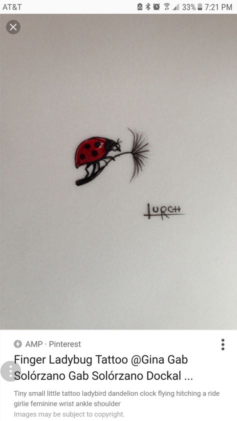 Ladybug On A Dandelion Tattoo, Lady Bug Tattoo, Dandelion Tattoo, Bug Tattoo, Dandelion Clock, A Dandelion, Tattoo Outline, Little Tattoos, Lady Bug