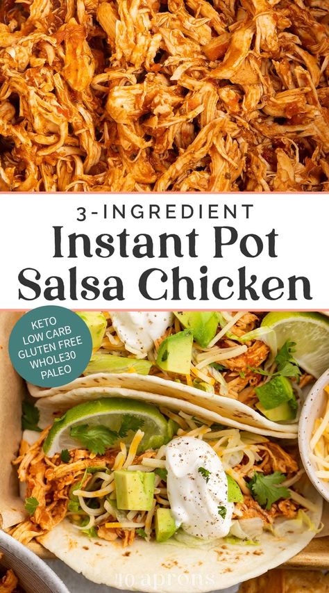 Instant Pot Salsa Chicken, Instant Pot Chicken Tacos, Instant Pot Salsa, Chicken Tacos Recipe Easy, Pressure Cooking Chicken, Chicken Tacos Recipe, Crunchwrap Supreme, Chicken Tacos Easy, Chicken Taco Recipes