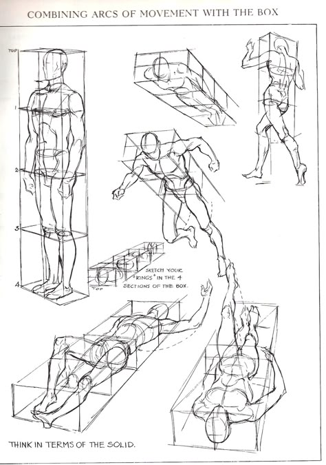 Figures in perspective from Figure Drawing For All It’s Worth by Andrew Loomis Comic Techniques, Reference Perspective, Perspective Study, Male Figure Drawing, Perspective Drawing Lessons, Human Figure Drawing, Anatomy Sketches, Anatomy Poses, Perspective Art