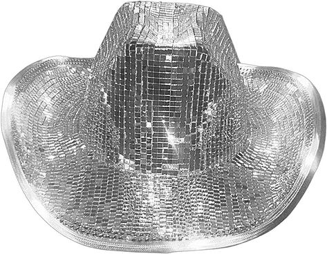 Disco Cowboy Hat, Cowboy Hats For Men, Disco Cowboy, Cowboy Theme Party, Glitter Mirror, Space Cowgirl, Dance Parties, Cowboy Theme, Space Cowboys