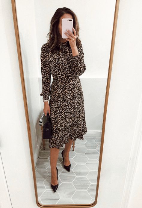 Outfits Roundup and one Fall item you need in your closet ~ Lilly Style Teacher Dresses, Mode Shoes, Jean Smart, Look Office, Spring Work Outfits, Church Outfits, Leopard Print Dress, Work Outfits Women, Professional Outfits