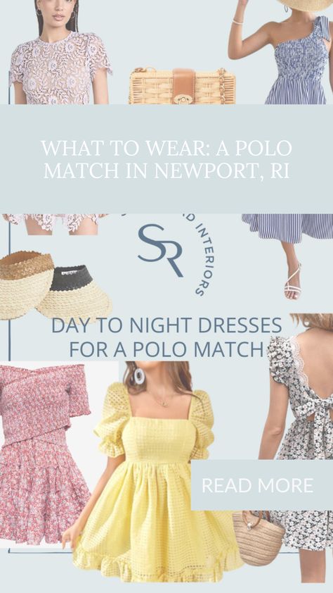 What to wear to a polo match, bachelorette, girls weekend! Us Polo Outfit Women, What To Wear To A Polo Event, Casual Swimwear For Water Polo And Beach Season, What To Wear To A Polo Match, Polo Match Attire Women, Polo Match Outfits For Women, T-back Swimwear For Water Polo And Beach Season, Polo Match Outfit, Polo Match