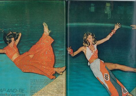 Le Petite Nest: Vogue: 1973 Pool Fashion Editorial, Retro Pool Parties, 1970s Aesthetic, Night Pool Party, Retro Romance, Patti Hansen, Pool Fashion, Lauren Hutton, Helmut Newton