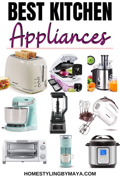 : Find the best appliances to help you cook like a pro. #kitchen #appliances Kitchen Must Haves List, Apartment Kitchen Appliances, Apartment Kitchen Checklist, Apartment Kitchen Essentials, First Apartment Kitchen, Apt Kitchen, Must Have Kitchen Appliances, Kitchen Checklist, Kitchen Essentials List