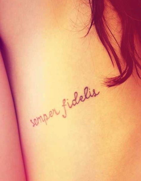 #semper #fidelis #semperfi #SemperFidelis #USMC #motto #alwaysfaithful #tattoo #milso #feminine #tattoolicious #bodyart #ink Twilight Aro Volturi, Semper Fidelis Tattoo, Marine Corps Tattoos, Usmc Tattoo, Aro Volturi, Marine Girlfriend, Marine Tattoo, Semper Fidelis, Tattoo Quotes For Women