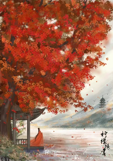 Ancient China Art, Hanfu Art, Chinese Folk Art, Chinese Artwork, Samurai Wallpaper, Chinese Art Painting, Asian Painting, Chinese Art Girl, Autumn Painting