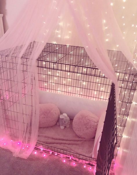 Puppy Cage, Dog Room Decor, Puppy Room, Bunny Room, Pet Bunny Rabbits, Indoor Rabbit, Bunny Care, Dog Mommy, Bunny Cages