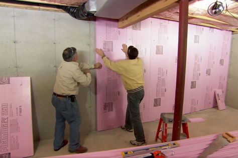 From preparation to installation, heres a how to insulate your basement. Wall Insulation Ideas, Insulation Ideas Cheap, Basement Wall Insulation, Insulating Basement Walls, Insulation Ideas, Drafty Doors, Basement Insulation, Polystyrene Insulation, Small Basement Remodel