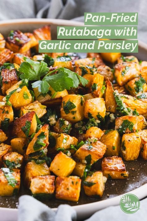 Inspired by the classic French persillade, this pan-fried rutabaga with garlic and parsley has become one of my favorite ways to enjoy this delicious (and often underrated) root vegetable. With just four ingredients, you can create a simple, flavorful, and nourishing side dish that pairs perfectly with fish, chicken, or plant-based proteins. Gut Friendly Meals, Rutabaga Recipes, Lectin Free, Root Vegetable, Elimination Diet, Plant Based Protein, Vegetable Side Dishes, Vegan Paleo, Paleo Gluten Free