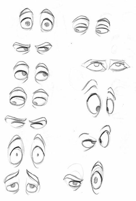 Disney Eyes Reference, Animation Eyes Character Design, Eye Movement Drawing, Cartoon Drawing Practice, Disney Eyes Drawing, Eyes Practice, Sketching Eyes, Animated Eyes, Eyes Expression