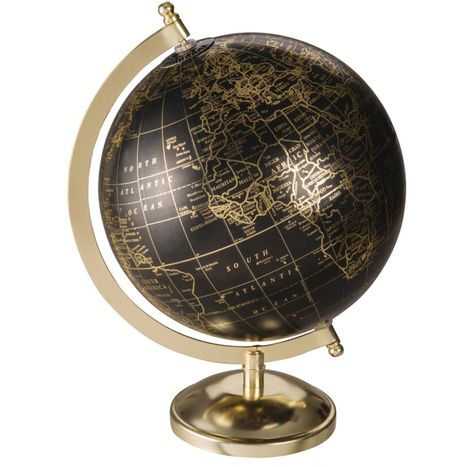 Black Globe, Gold Globe, Gold Rooms, Earth Globe, Globe Decor, Map Wall Decor, Map Decor, 5th Avenue, Stationery Accessories