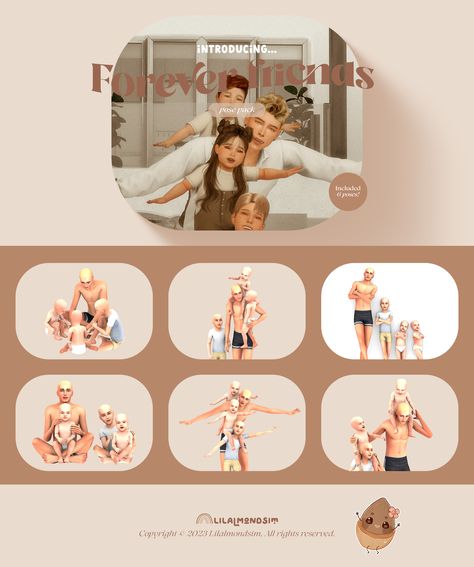 Sims 4 Sibling Poses, Sims 4 Poses, Friends Pose, Cute Friend Poses, Large Family Poses, Sims 4 Couple Poses, Sims Poses, Ts4 Poses, 4 Princess