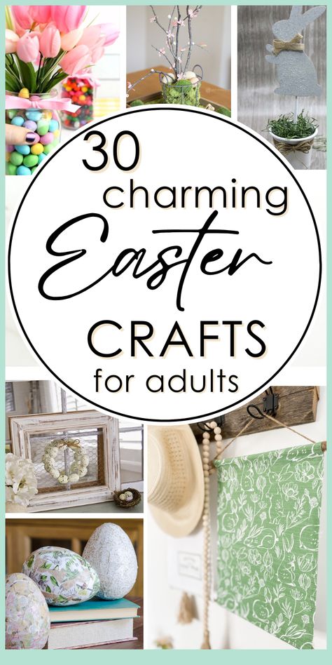 If you are looking to step up your Easter decorating game, how about some farmhouse Easter decor DIYs? These easy Easter crafts for adults make beautiful decorations for Easter, and many can transition seamlessly into spring decor. Come see some amazing rustic Easter decor projects for your home this year! 2025 Easter Crafts, Adult Spring Crafts Diy Projects, Easter Arts And Crafts For Adults, Spring Craft Adult, Easter Egg Crafts For Adults, Easter Crafts Decorations Diy Home Decor, Adult Easter Crafts Projects, Everyday Crafts To Sell, Crafts For Easter For Adults