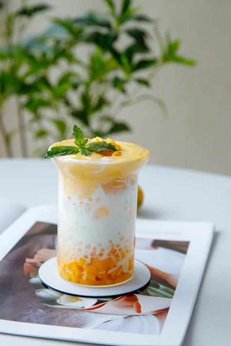 mango sago | ohsweetcups.com Thai Tea Boba, Pink Boba, Tapioca Boba, Strawberry Boba, Mango Sago, Butterfly Pea Tea, Butterfly Pea Flower Tea, Boba Pearls, Butterfly Tea