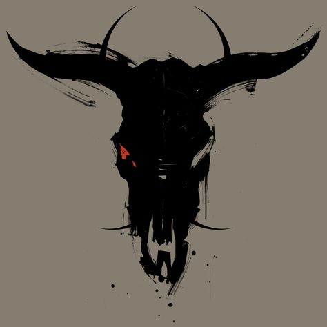 Bow Hunting Tattoos, Typographic Tattoo, Martin French, Taurus Bull Tattoos, Bull Skull Tattoos, Bull Art, Bull Tattoos, Taurus Tattoos, Arte Peculiar