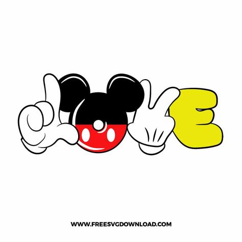 Free Svgs For Cricut, Valentine Svg Files, Mickey Love, Frozen Characters, Disney Valentines, Mickey Mouse Art, Love Hand, Mickey Head, Easter Design