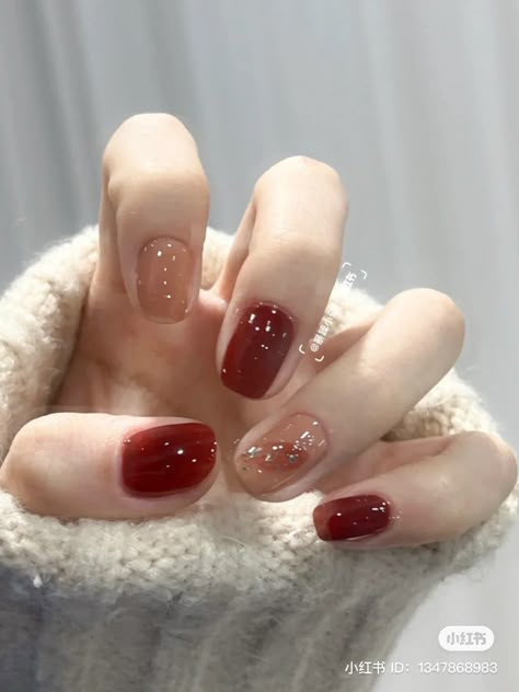 Red Nails Wine Nails, Hello Nails, Subtle Nails, Aesthetic Nails, Nails Now, Simple Gel Nails, Minimal Nails, Her Nails, Nail Art Wedding