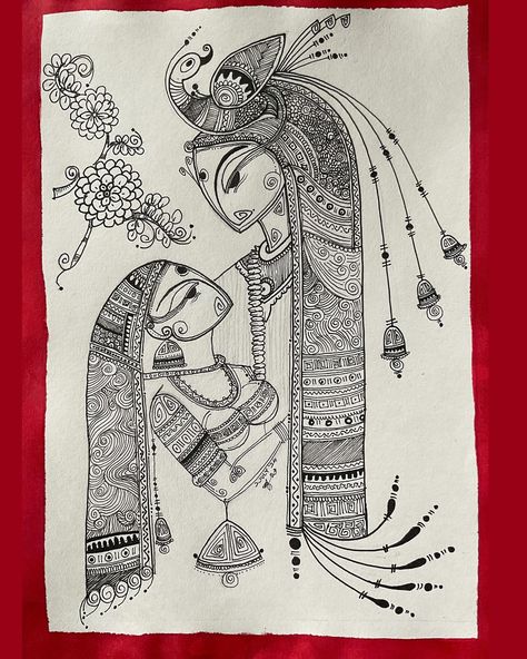 🌹 Pen Work Drawings, Face Geometry, Outfit Painting, Puja Room Design, Sketching Basics, Doodle Art Mandala, Spill Art, Sketches Outline, Ball Pen Art