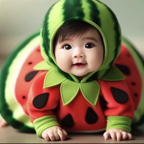 Baby First Birthday Dress, Bun Making, Babies First Birthday, First Birthday Dress, Funny Baby Pictures, Baby Fruit, Chunky Babies, First Birthday Dresses