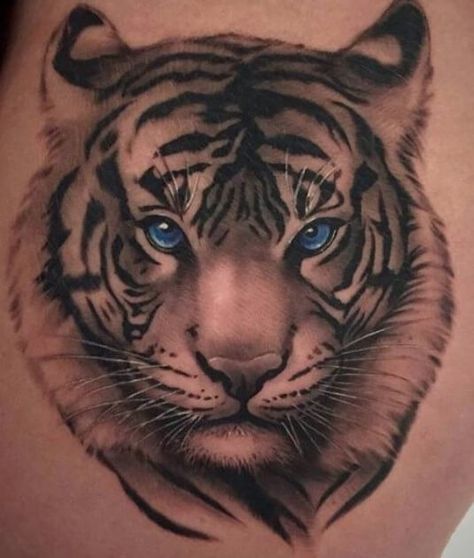 16 Best Tiger Tattoo Designs For Thigh Tiger Face Tattoo, Tiger Head Tattoo, Bird Tattoo Men, Tattoo Music, Tiger Tattoo Design, Note Tattoo, Tattoo Women, Music Tattoo, Tiger Face