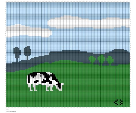 Copy of Copy of cow by emeverett33 | Chart Minder Cow Sweater Crochet, Crochet Cow Tapestry, Cow Knitting Chart, Crochet Cow Sweater, Graph Art Pattern, Pixel Art For Crochet, Cow Alpha Pattern, Cow Knitting Pattern, Crochet Tapestry Pattern Free Charts