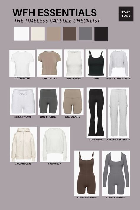 Lounge Wear Design Ideas, Put Together Lounge Wear, Lounge Capsule Wardrobe, Lounge Wear Capsule Wardrobe, Work From Home Capsule Wardrobe, Classy Loungewear Outfit, Wfh Fits, Wfh Essentials, Wfh Aesthetic