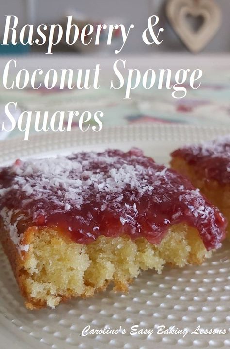 Cake Recipe For Beginners, Beginner Baking, Jam Cake Recipe, Coconut Squares, Cake Recipes For Beginners, Jam Cake, Baking Lessons, Coconut Jam, Tasty Cake