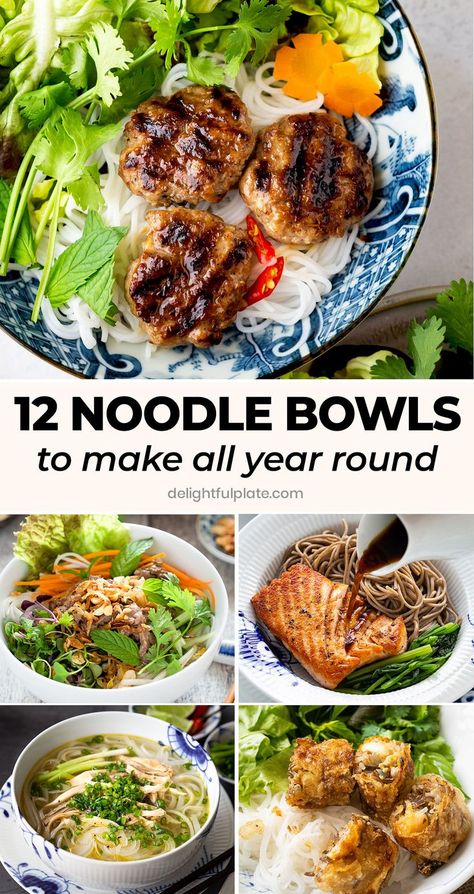 Noodle Bowl Recipes, Vietnamese Vermicelli, Asian Noodle Bowl, Noodle Salads, Glass Noodles Recipe, Soba Noodle Bowl, Noodle Bowls Recipes, Vermicelli Recipes, Asian Noodle Dishes