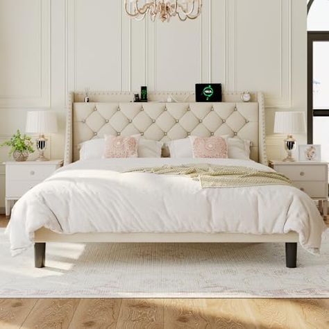 Backboards For Beds, Tufted Bed Frame, King Bed Base, Bed Wooden, Storage Headboard, Underbed Storage, Full Platform Bed, Full Size Bed Frame, Full Bed Frame