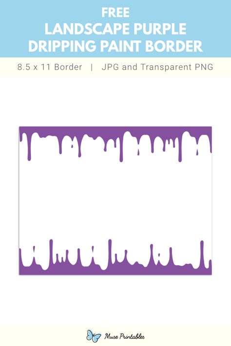 Border Design Landscape Paper, Landscape Boarders, Violet Theme, Border Landscape, Landscape Purple, Printable Borders, Printable Border, Dripping Paint, Page Borders