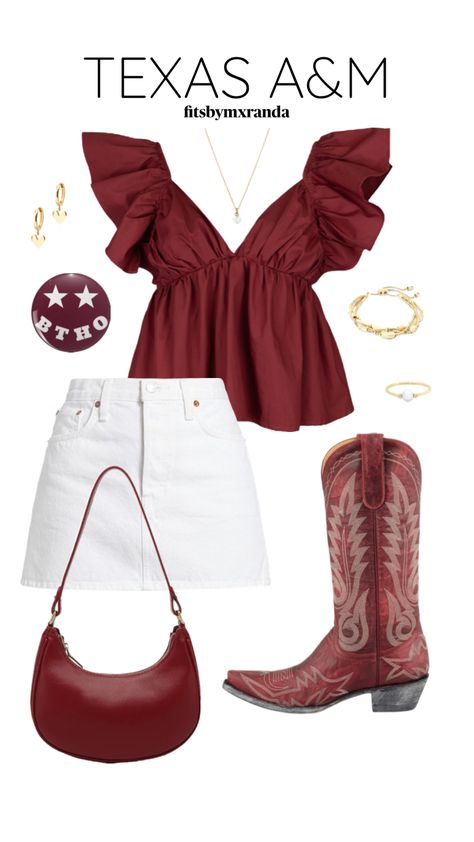 Aggie Gameday Outfit, Uga Gameday Outfit, College Football Game Outfit, College Gameday Outfits, Tailgate Outfit, Football Game Outfit, Cute Country Outfits, Game Day Outfit, Nashville Outfits