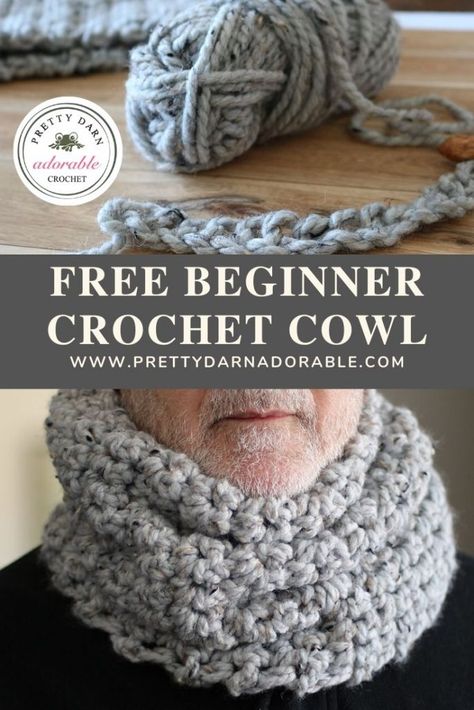 Basic Crochet Hat, Easy Crochet Cowl, Free Crochet Beanie Pattern, Crochet Fingerless Gloves Free Pattern, Men Knitting, Crochet Snood, Crochet Cowl Free Pattern, Lacy Scarf, Crochet Cowls